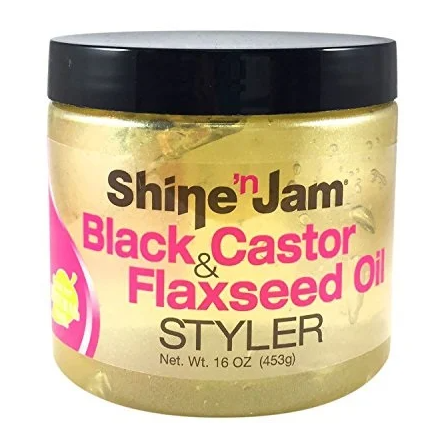 Shine 'n Jam Black & Castor Stiler olio di semi di lino 16 once