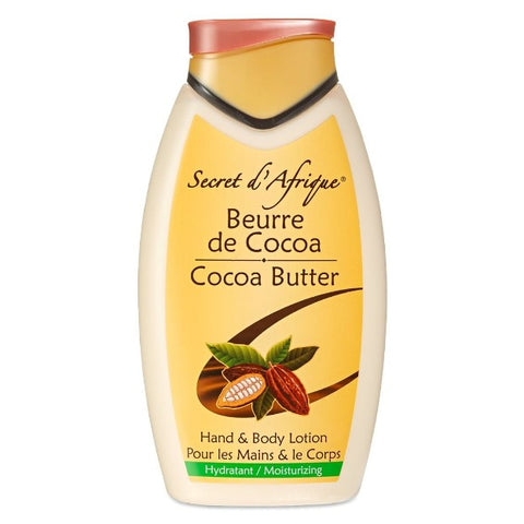 La lozione per il burro di cacao segreto d'Afrique e la lozione per il corpo 500ml