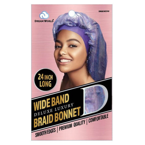 Dream World Wide Wide Band Braid Bonnet XL G/Purple #dre174tpp