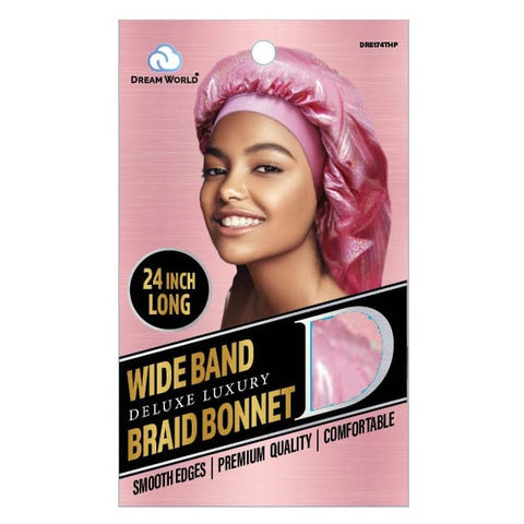 Dream World Wide Wide Band Braid Bonnet XL G/Pink #dre174Thp