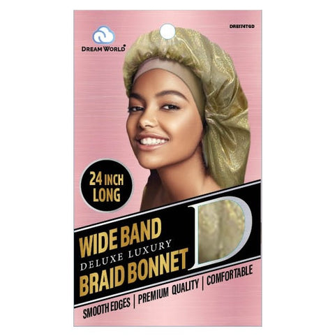 Dream World Wide Wide Band Braid Bonnet XL G/Gold #dre174tgd