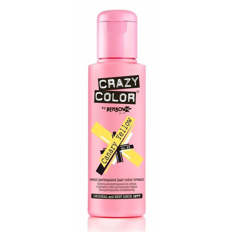 Crazy Color Canary Yellow 49 Semi Permanent Hair Color Cream