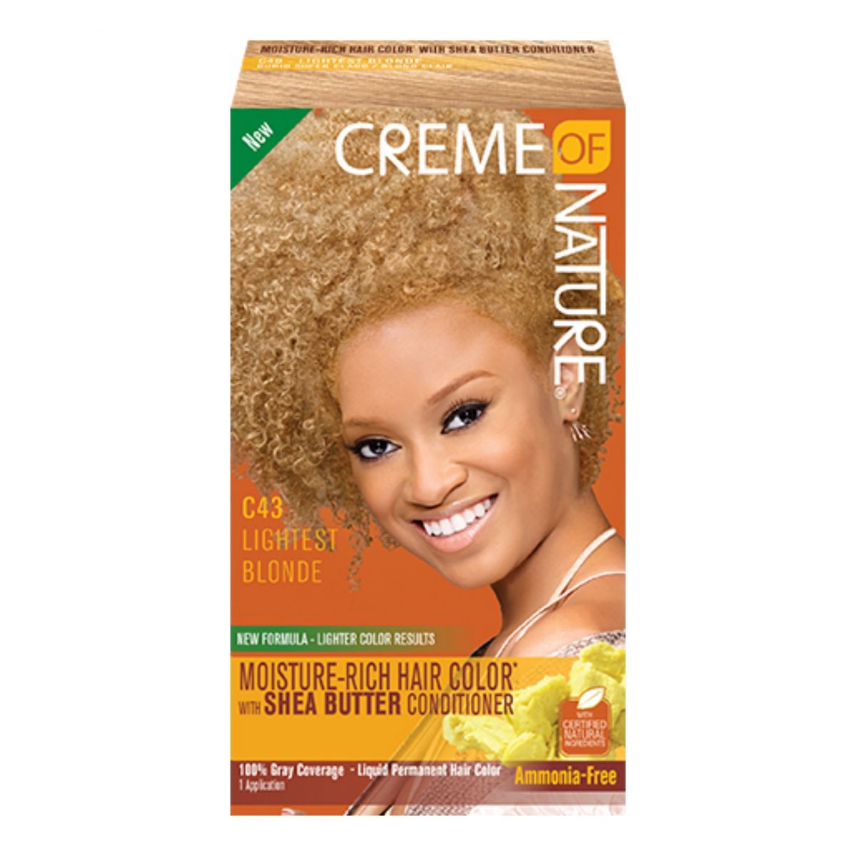 Kit di colore per capelli ricchi di umidità Crema della natura C43 Bionda più leggera