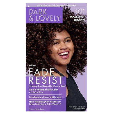 Dark & ​​Lovely Fade Resist Rich Condizionamento Colore dei capelli 401 Hazelnut Brown