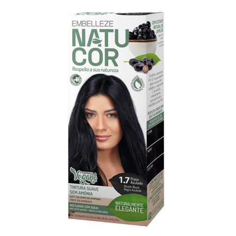 Natucor Vegan Hair Color Bluash Black 1.7