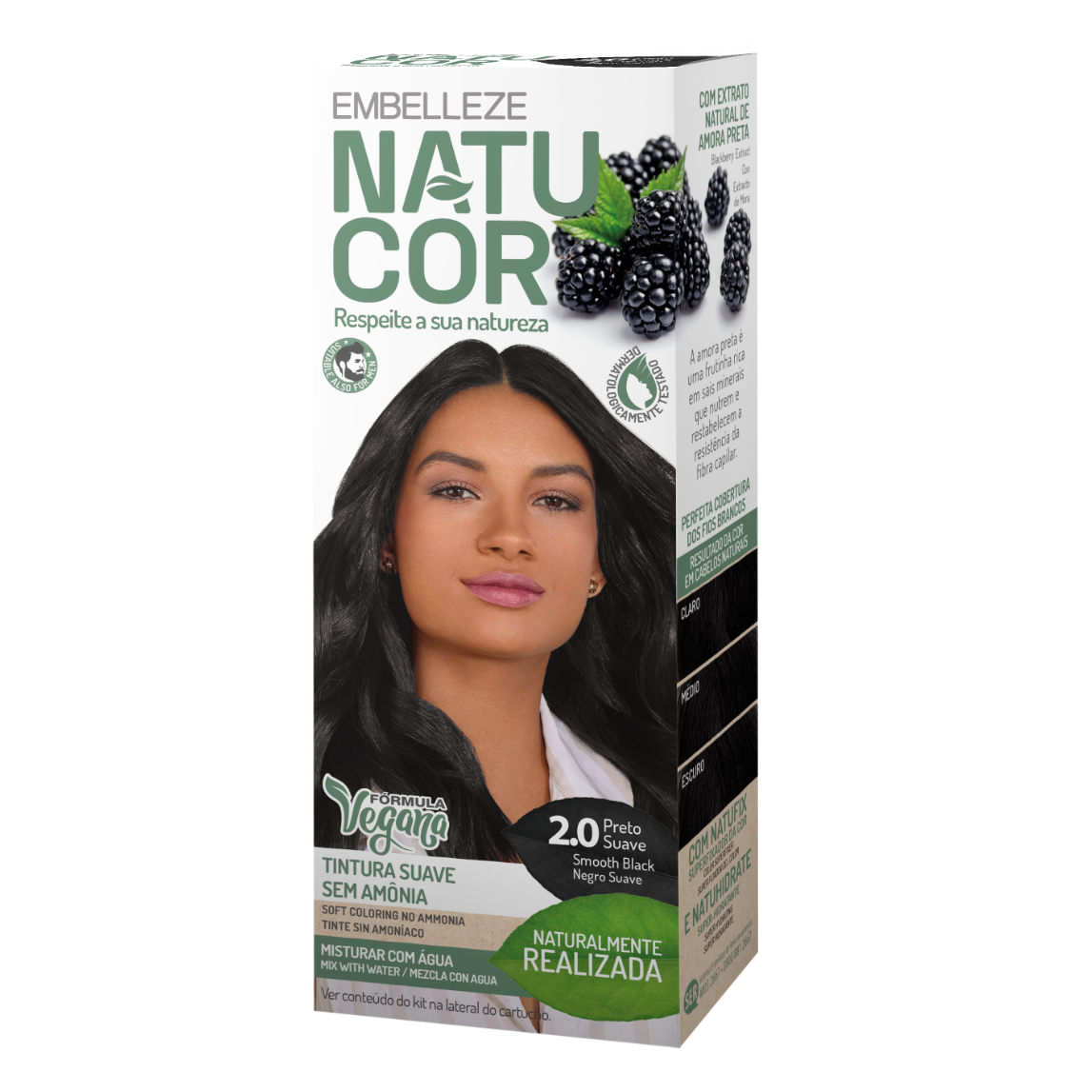 Natucor Vegan Hair Color Black Black 2.0